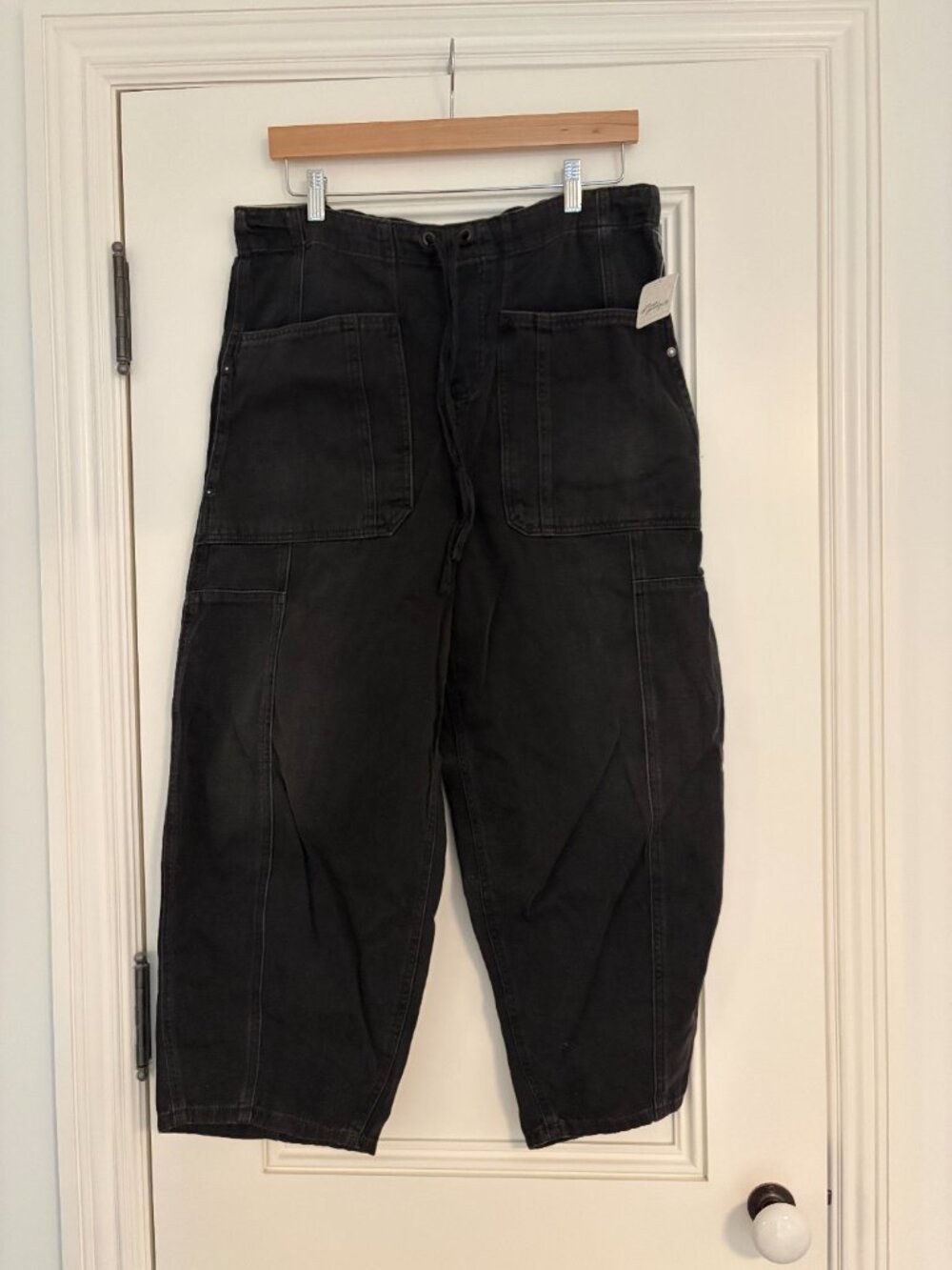 We The Free Black Wide-Leg Cargo Pants